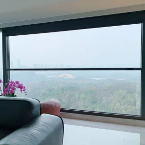 2025 Latest Energy Efficient Automatic Vertical Slide Electric Lift up Double Glass Aluminum Aluminium Frame Single Hung Window for Balcony Livingroom