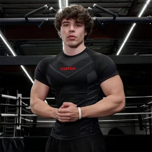 2025 Hot Sale Summer Men's Breathable Rash Guard Casual Fitness Clothes High Elastic Short Sleeve Sportswear Compression Shirts
