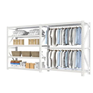 Bedroom Adjustable Clothes Rack Storage Metal Shelves Detachable Combo Hanging Clothes Rack for Bedroom