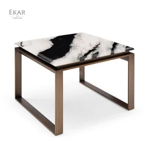 Panda White Marble Corner Table