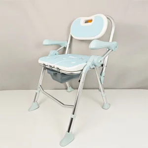 Bathroom Wheelchair for Handicap Foldable Commode Shower Chair for Elderly