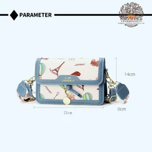 Bolsa de PU estampada com impressão total e acabamento em PU de cor sólida
