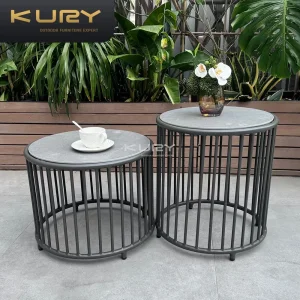 Hot Sale Garden Patio Balcony Rock Board Dining Room Side Metal Outdoor Coffee Table
