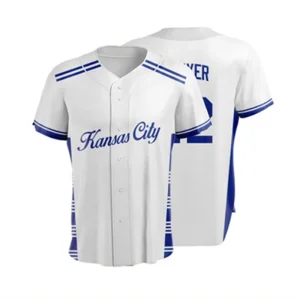 Diseño Casual de Estilo Strett Patrón Personalizado Alto Rendimiento 100% Jerseys de Béisbol Sublimados de Poliéster