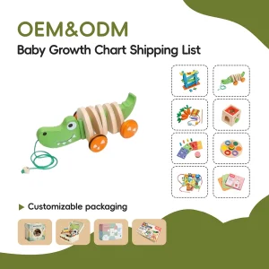 Whimsical Wooden Crocodile Pull-Along Toy Cute Animal Push for Toddlers 13-18 Month Montessori Box Gross Motor Development