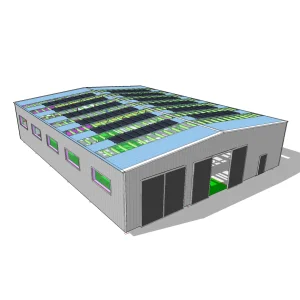 Prefabricated Metal Steel Structure Warehouse Pre-Engineered Light Steel Structure Daylight Aircraft Hangar with Photovoltaic Panel