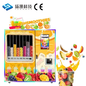 8 Channels Large Capacity Frozen Fruit Smoothie Vending Machine with Compressor Cooling & 4G LTE Remote Monitoring