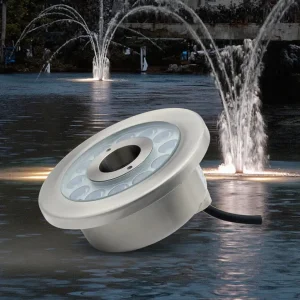Submersible DMX RGB Pool Underwater Jet Donut Ring LED Fountain Nozzle Light