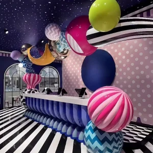 Amusement Park Indoor Playground Curved Reception Front Desk