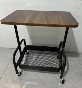 Modern Metal Coffee Table with Detachable Side Table and Storage Rack for Living Room or Bedroom