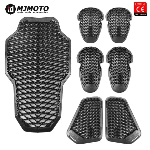 Black CE Level 2 Motorcycle Body Protection Pad Universal Motocross Racing Safety Insert Armor Back Elbow and Knee Protector