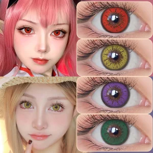Free Sample Eye Contact Lens Flame Deep Color Halloween Party Use Lenses Eye Contact Soft Lentes De Contacto De Color Natural