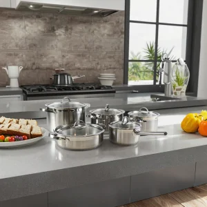 Factory Wholesale Premium Chefmate Prestige Non-stick Cooking Set Stainless Steel 5 Pcs Pot Casserole Cookware Set