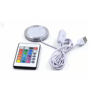 RGB LED Puck Lights with Remote for Bambu 3d Printer Led Light Kit 001 Round Cabinet Light DIY Puck Lamp Dimmer Switch