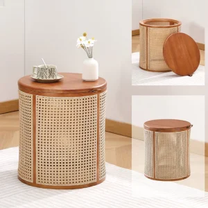 Rattan Wood Top Table