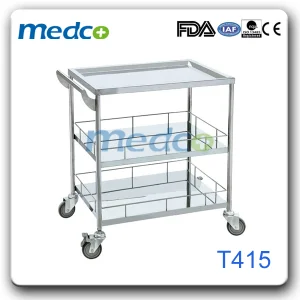 Stainless Steel Medical Cart Hospital Surgical Instrument Trolley for Patient