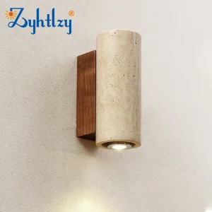 2026 Hot Sale Modern Nordic Wabi Sabi Travertine Natural Stone LED Wall Light Home Decor Staircase Bedrooms Living Room Hotel Bedside Wall Lamp (ZY-BD016)