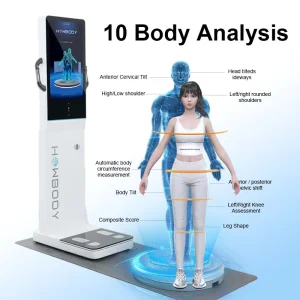 Commercial Fitness Center 8-Electrode Body Fat Analyzer, 3D Posture Analysis, Bioimpedance Technology, Body Composition Analyzer