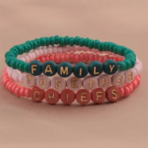 Stylish Stackable Multi-Color Alphabet Bead Friendship Bracelets Set