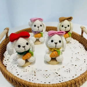 Wholesale Cute Baby Gift Crochet Plush Doll Cartoon Animial 100% Handmade Knitted Toys