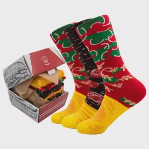 Meias de Algodão Fashion Hamburger