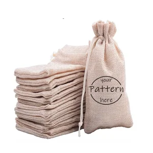 Custom Logo Jute Drawstring Bag Swimming Backpack
