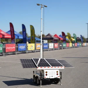 Portable Industrial LED Light Towers &amp; Trailer With Solar Power IP67 Rated 5000K Color Temperature