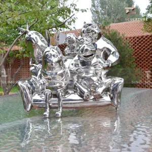 Cartoon Character Casting Stainless Steel Statue as Decoration