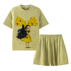 Summer Short Sleeve Pajamas Set