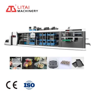 Fully Automatic 4 Stations Disposable PP Plastic Yogurt Trays Container Forming Thermoforming Production Machine