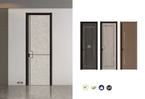 Winstar Customized Manufacturer WPC Wood Plastic Door Moisture Moth-Proof for Dormitory Classroom School Environmentally Friendly Interior Bathroom Hotel PVC