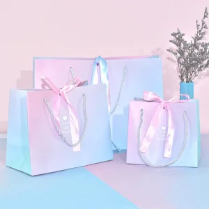 Bolsa de papel kraft blanca personalizada con tu propio logo