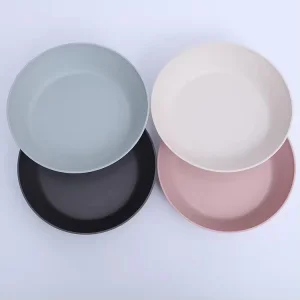 Free Sample Personalized Durable Deep Round PLA Melamine Bamboo Fiber Salad Bowl