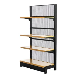 Diamond Mesh Back Panel Display Unit for High-Traffic Supermarkets with Mobile Casters (LYL-S38)