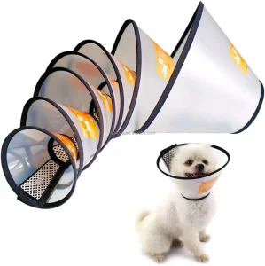 Coleira Protetora de Couro Nylon LED
