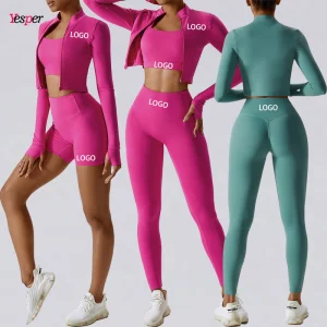Wholesale Custom Plus Size Women's Gym Activewear Set Breathable Lightweight Yoga Trousers Sport Shorts Top Bra for Workout