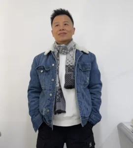 Denim with Sherpa Lining Man's Sherpa Warm Jacket