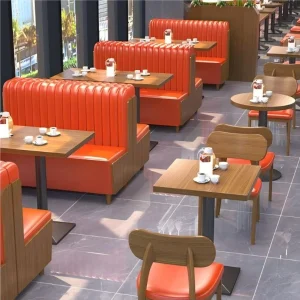Fast Food Wood Dining Table and Chair Cafe Sofa Restaurant Furniture