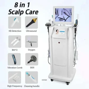 8 in 1 High Frequency Scalp Treatment Machine Microcurrent Hair Loss Care Massage Device