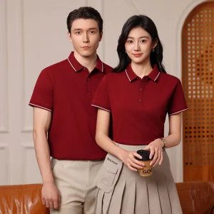 Custom Made Embroidered Logo Plain Women Men's Business Casual Wear Polo Shirt