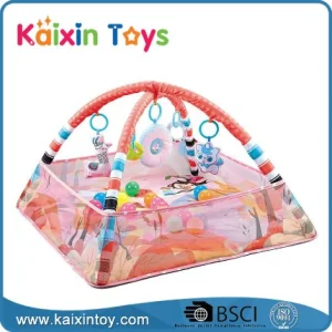 2-in-1 Tapete de Atividades para Bebês e Centro de Brincadeiras Brinquedos Infantis para Tempo de Barriga com Bolas do Oceano