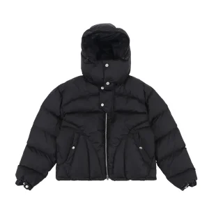 OEM ZD oversized unisex black puffer jacket with hood Companies, Products