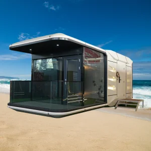 Expandable modular home with bathroom