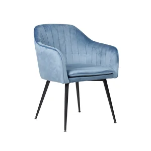 Minimalist Style Modern Dining Room Furniture Set Metal Legs Fabric Upholstered Dining Chair