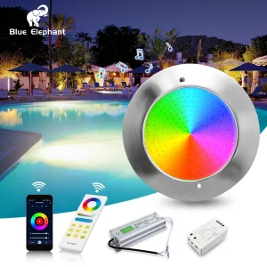 10Mm Resin Filled Led Pool Lamp DC12V Low Voltage Rgb Smart App Wifi Music Controlled Kit Stainless Steel Inground Pool Light