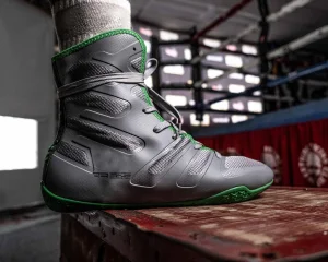 Men's Genuine Leather Winter Sports Shoes for Boxing MMA Wrestling Training Hi Sneakers/Boots with Rubber Insole Lining