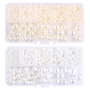 800Pcs Mix Size ABS Pearl Beads Set Craft Kit Set With Box