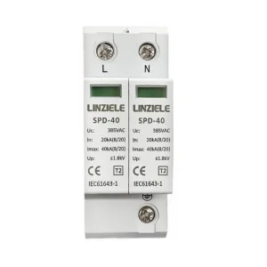 LINZIELE LZ-C40 Spd Manufacturer 385VAC 2-Phase 40KA Thunder Surge Protection Devices T2 AC Surge Protector Lightning Industrial