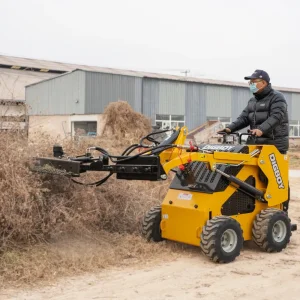 Fast Delivery Hydraulic Diesel Mini Crawler Tracked Wheel Yanmar Skid Steer Loader with Hedge Trimmer Optional Attachment
