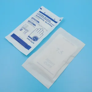 قفازات جراحية طبية معقمة disposable من اللاتكس المطاطي، خالية من المسحوق، ذات جودة عالية مع شهادة CE